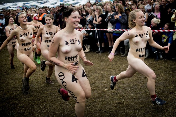 Naked women at the festival