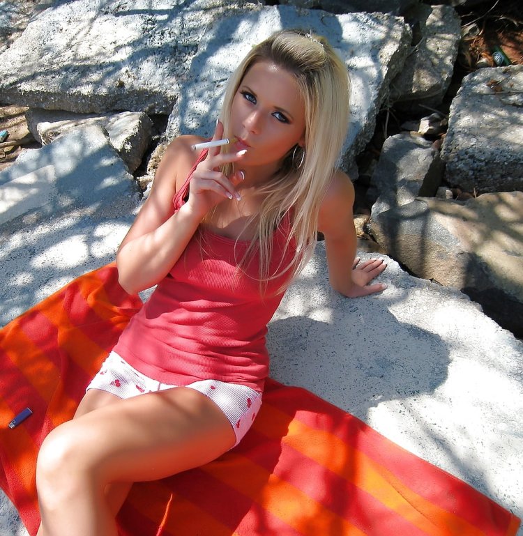 Anne Angel with a cigarette