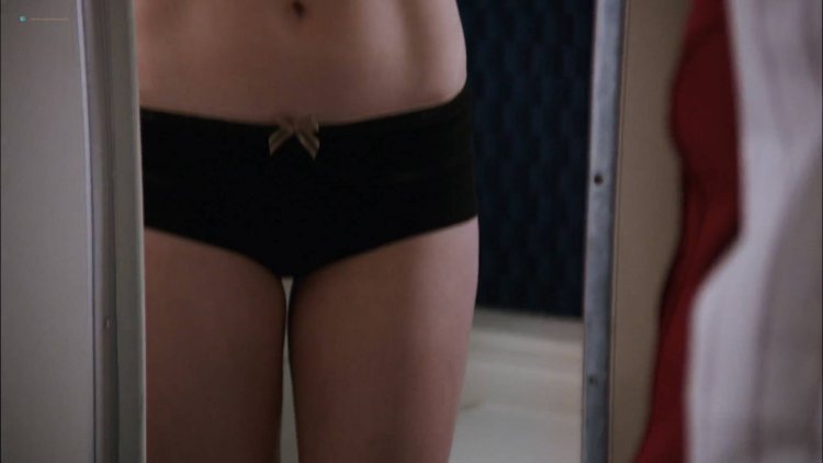 Karen Gyllan in the underwear of Jumanji
