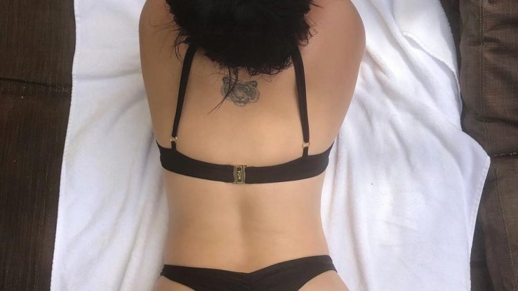 Teen in Blue Bikini Stock