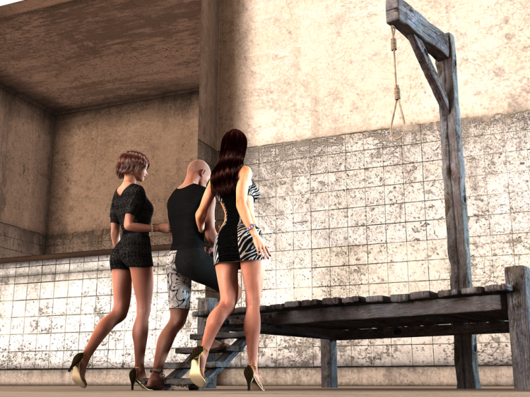 Beautiful girls on the gallows