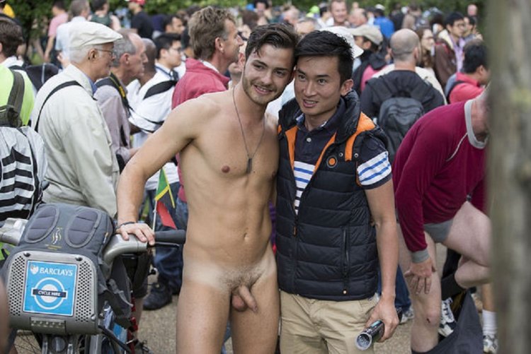 Two Handsome Nude Guys in Public (Porn
