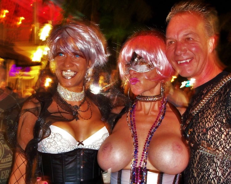 Hairy pussy on Fantasy Fest