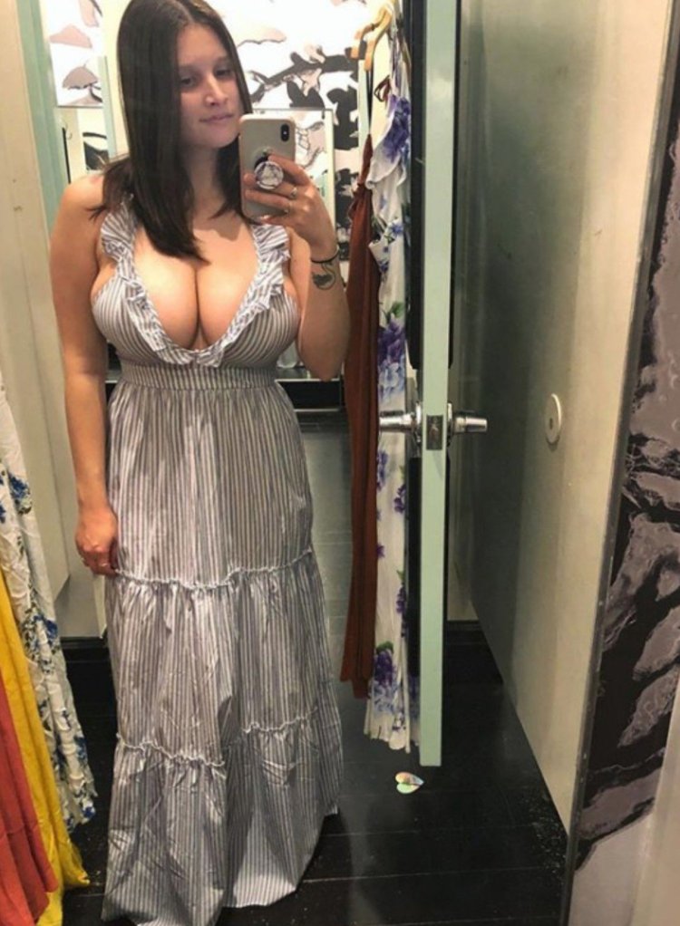 Big breasts in the dress are private