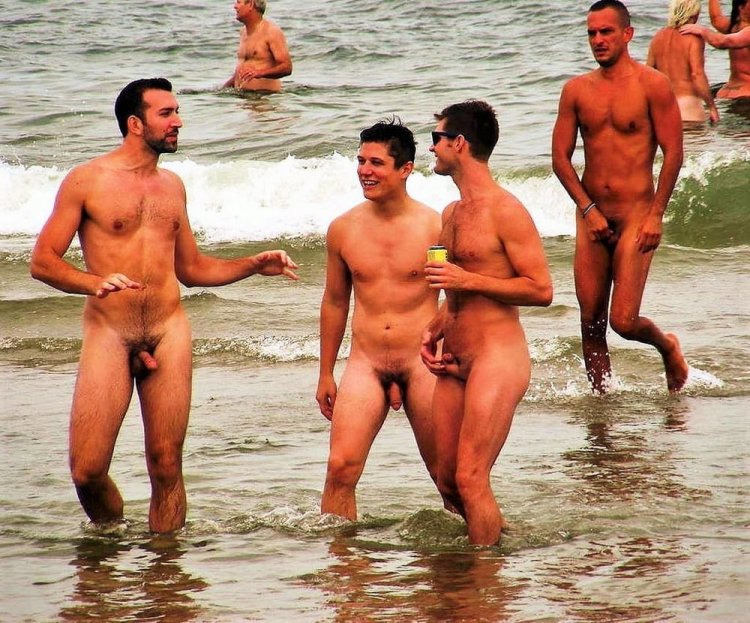 Beautiful naked guys on the beach