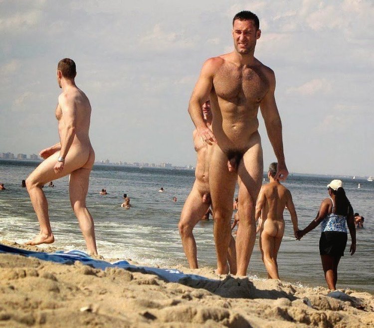 Naked guys on a nudic beach