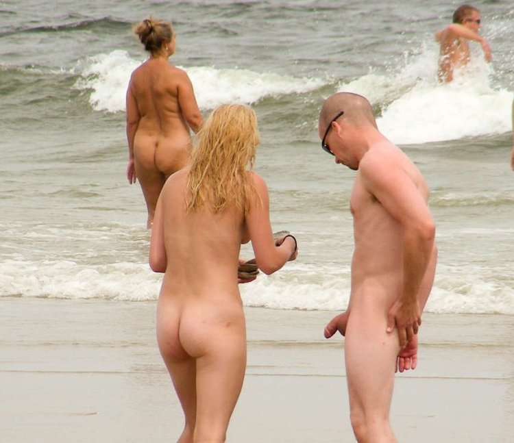 Erection on a nudist beach