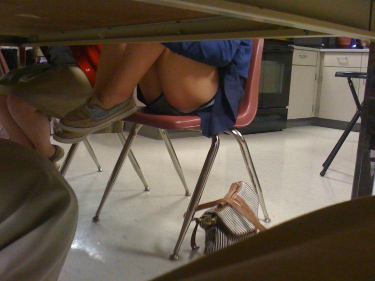 Upskirt Under Table just heat