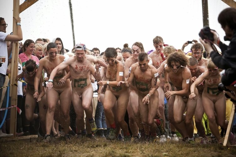 Naked race at the Festival in Denmark