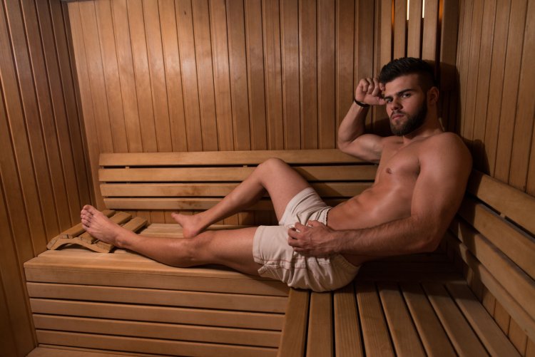 Men in the sauna