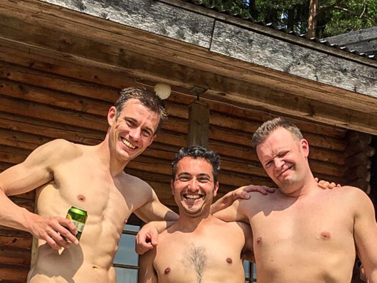 Men in the sauna