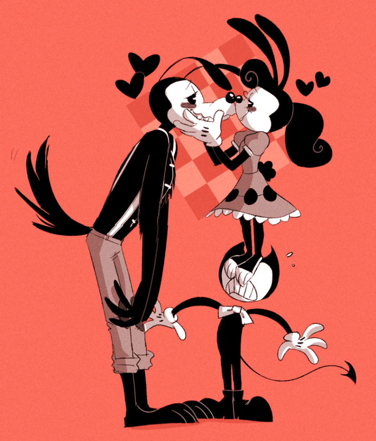 Bendy and Boris Love Kiss