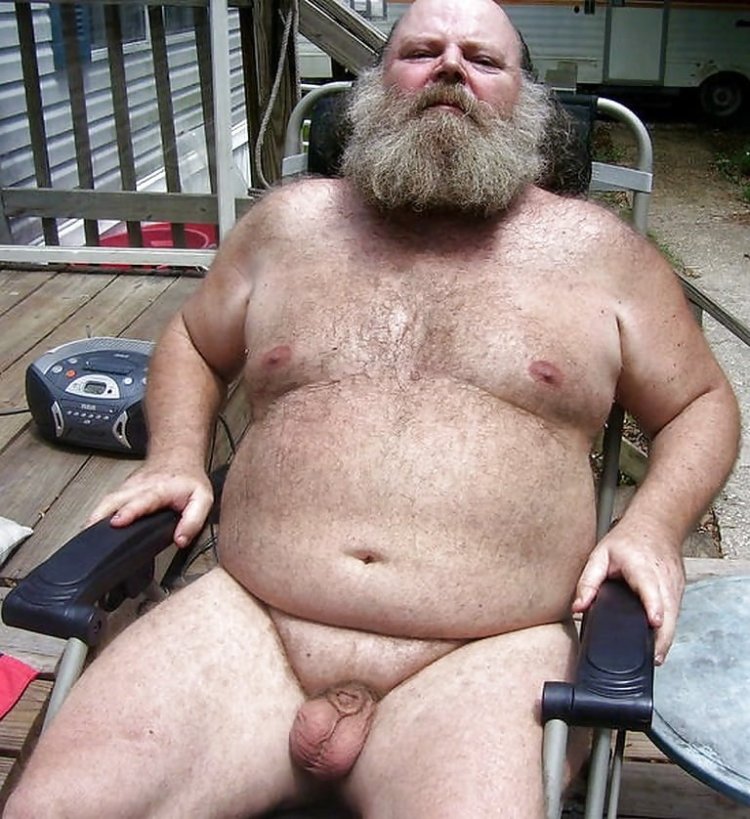 Naked fat old man