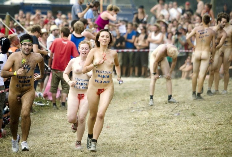 Naked women at the festival