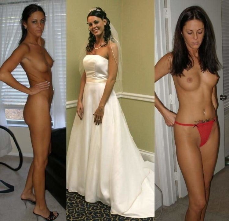 Skinny Dressed undressed bride