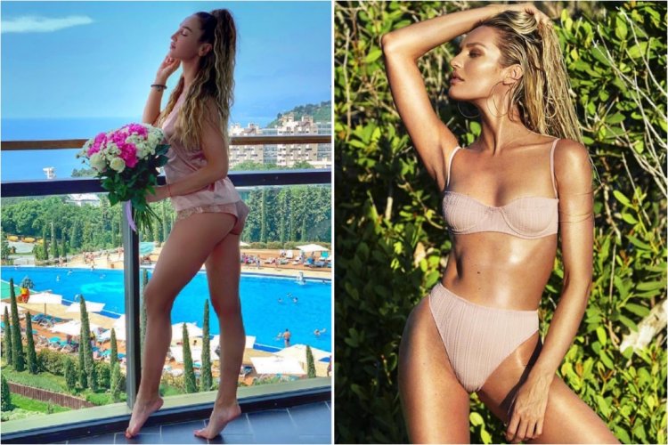 Victoria Bonya on the beach