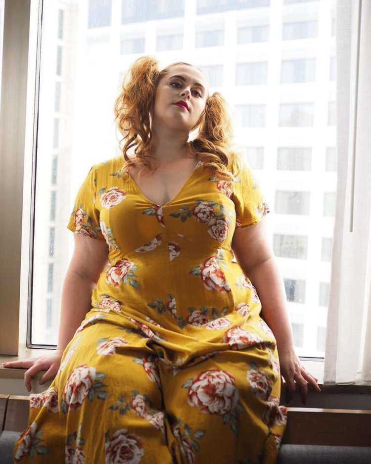 Emily Valden in a swimsuit