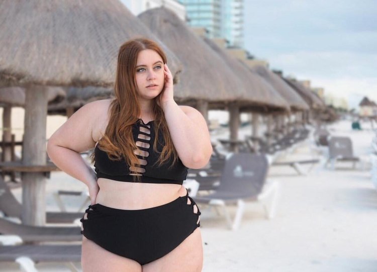 Emily Valden in a swimsuit