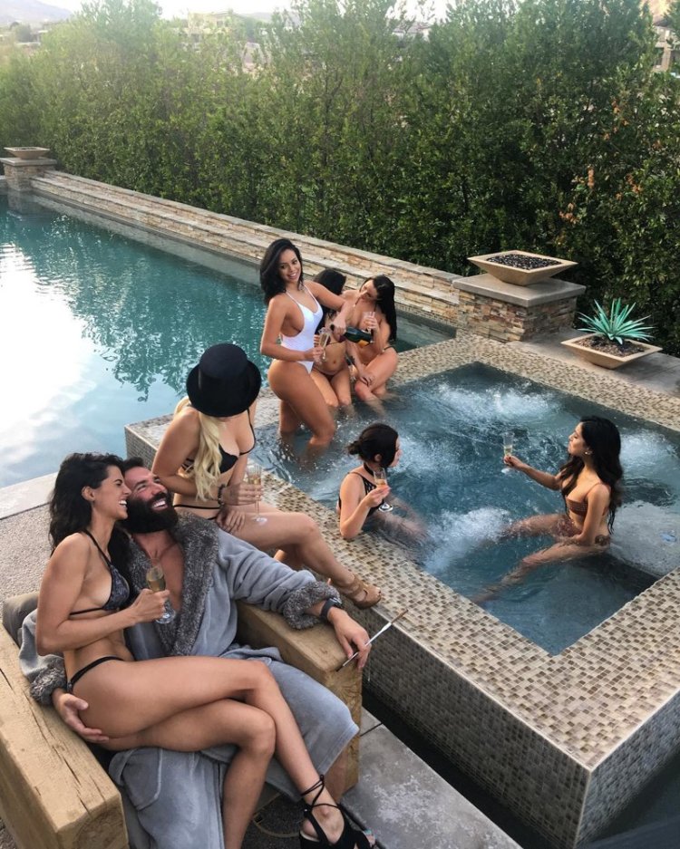 Dan Bilserian and his girls pool