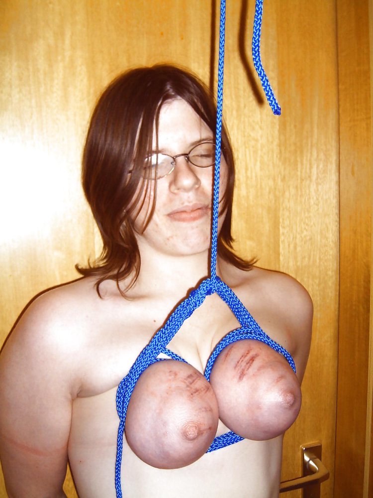 Naked chest hangs down