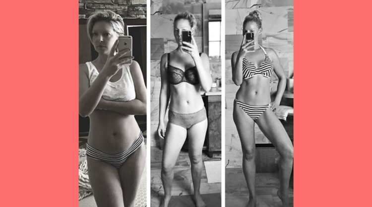 Katherine Heigl films in underwear