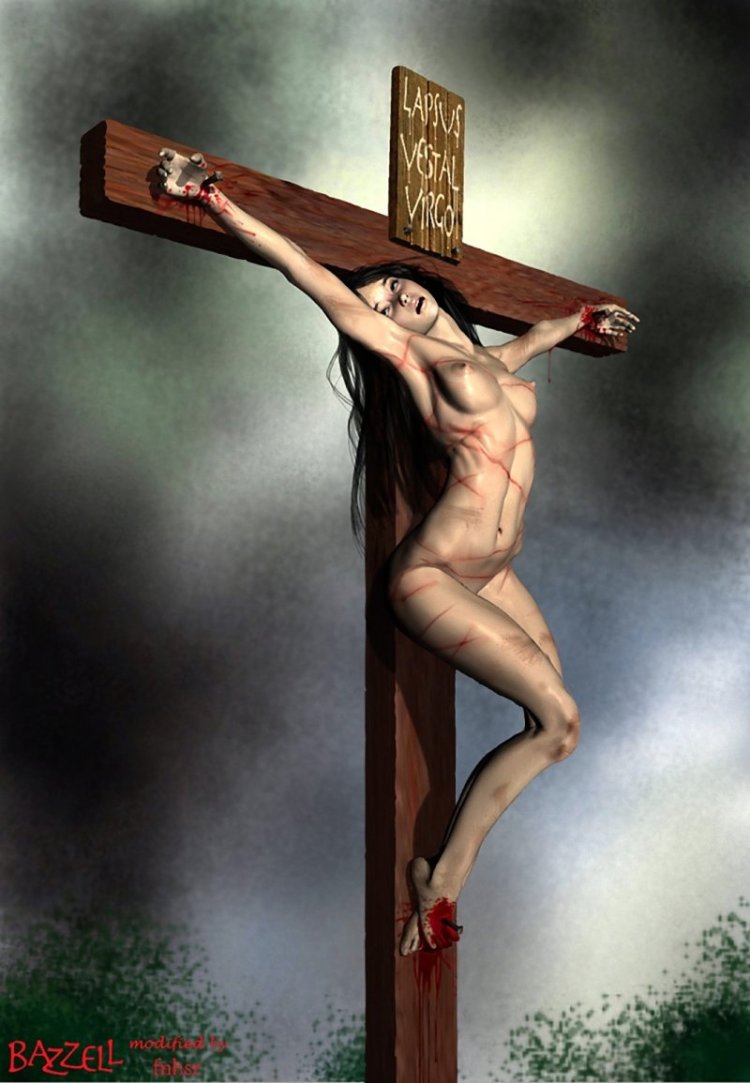 Eroticly crucified girl