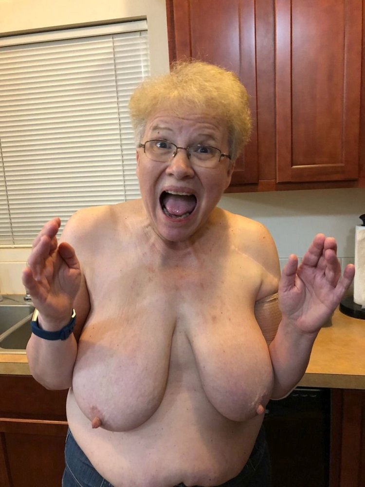 Huge saggy tits old women