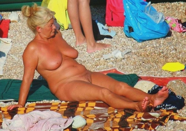 Grandmothers sunbathe naked