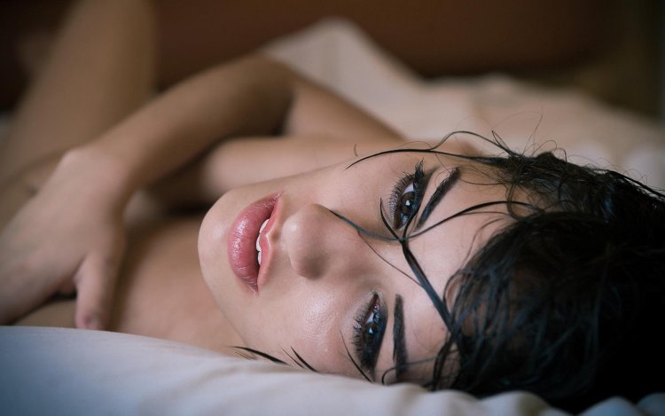 The passionate look of a woman