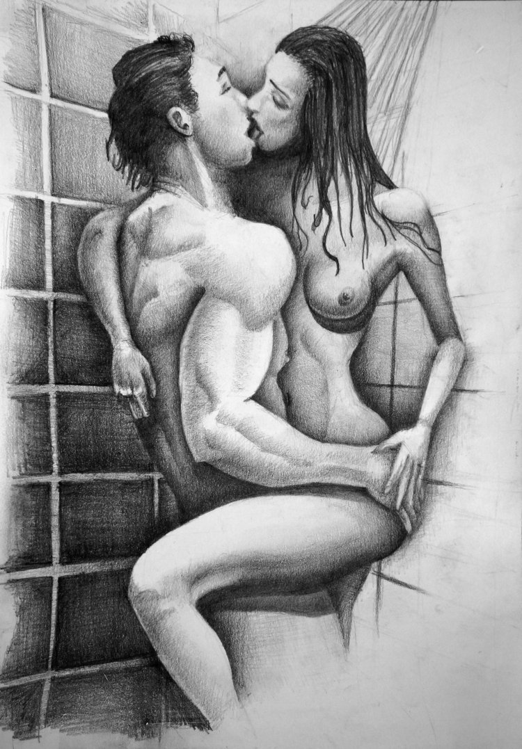 Erotic pictures with a pencil