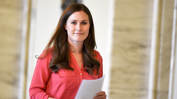 Finland Prime Minister Sanna Marin in a swimsuit