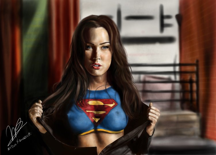 Megan Fox in Superman costume