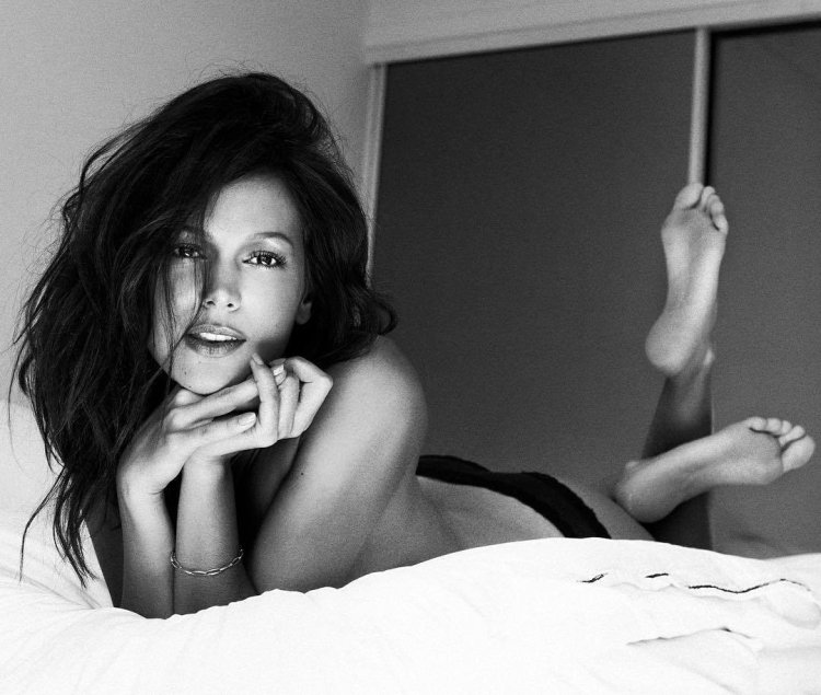 In the pose black -white