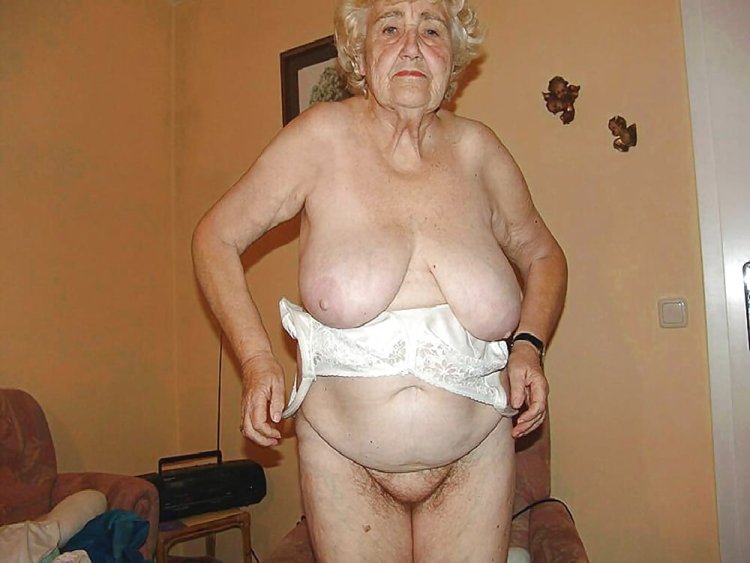 Naked elderly old women