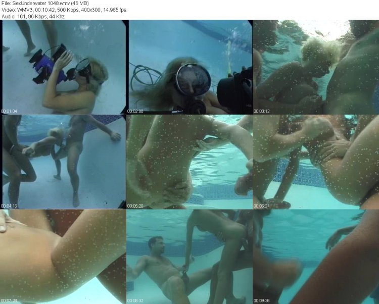 Naked women with flippers underwater