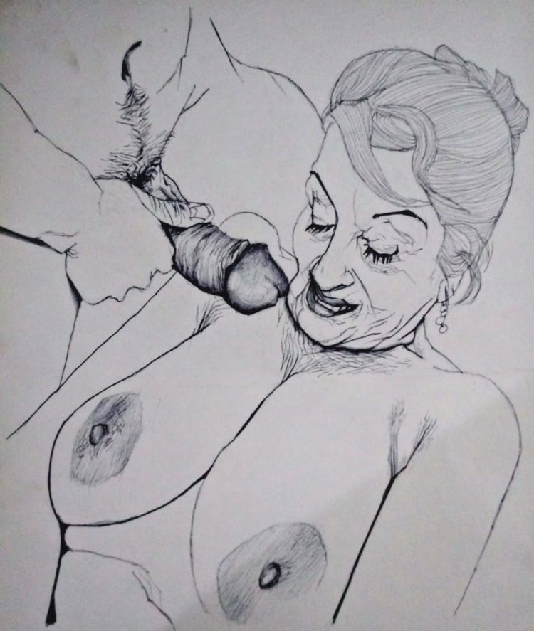 Erotic drawings of the grandmother