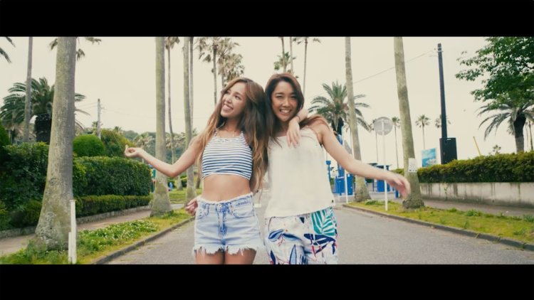 Girls in the pool barefoot