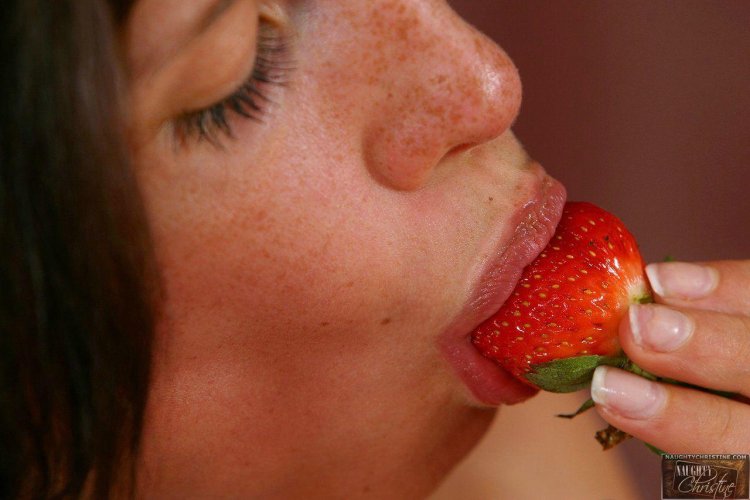 Girl with strawberries