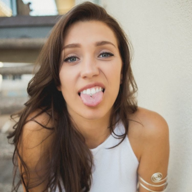 Beautiful girls swallow