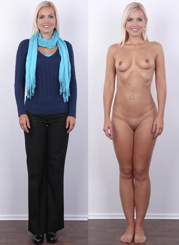 Dressed striped blonde