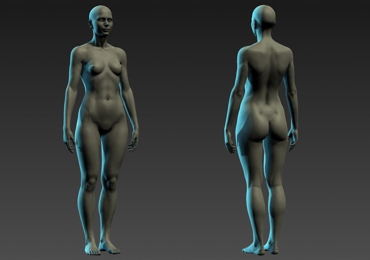 Naked women from different sides