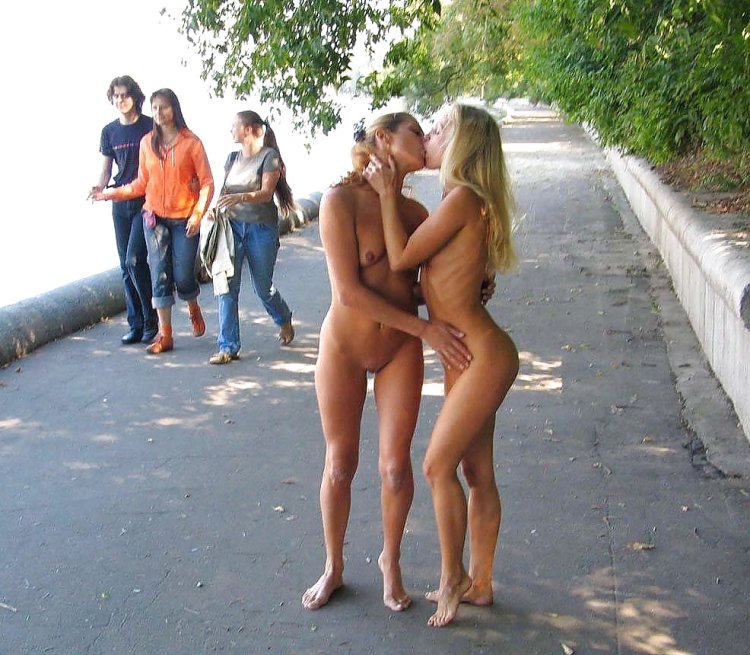 Girls naked in public