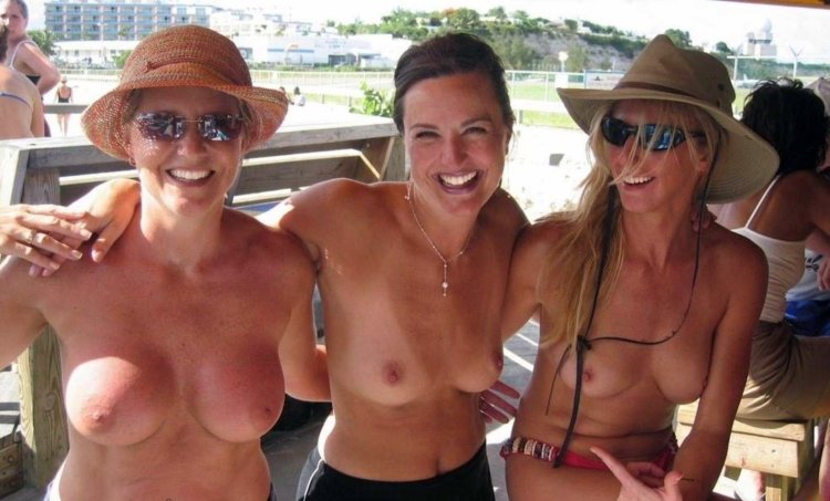 Elderly women topless
