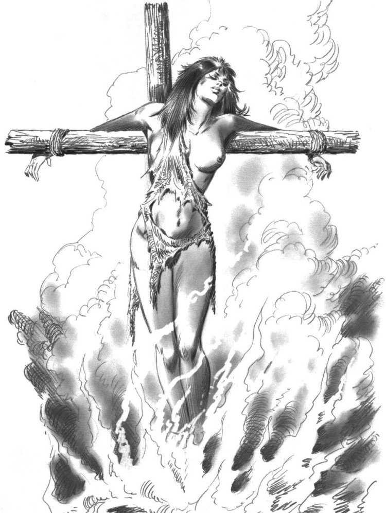 Crucified Girl- Tretches on Her Cross Katrina