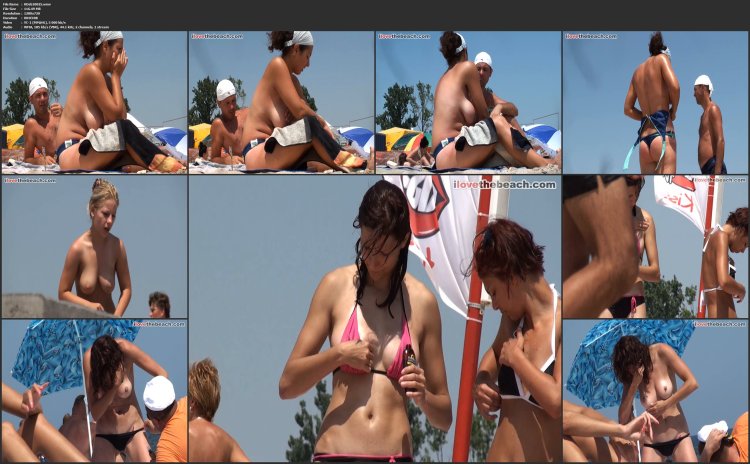 The girl boasts her body topless