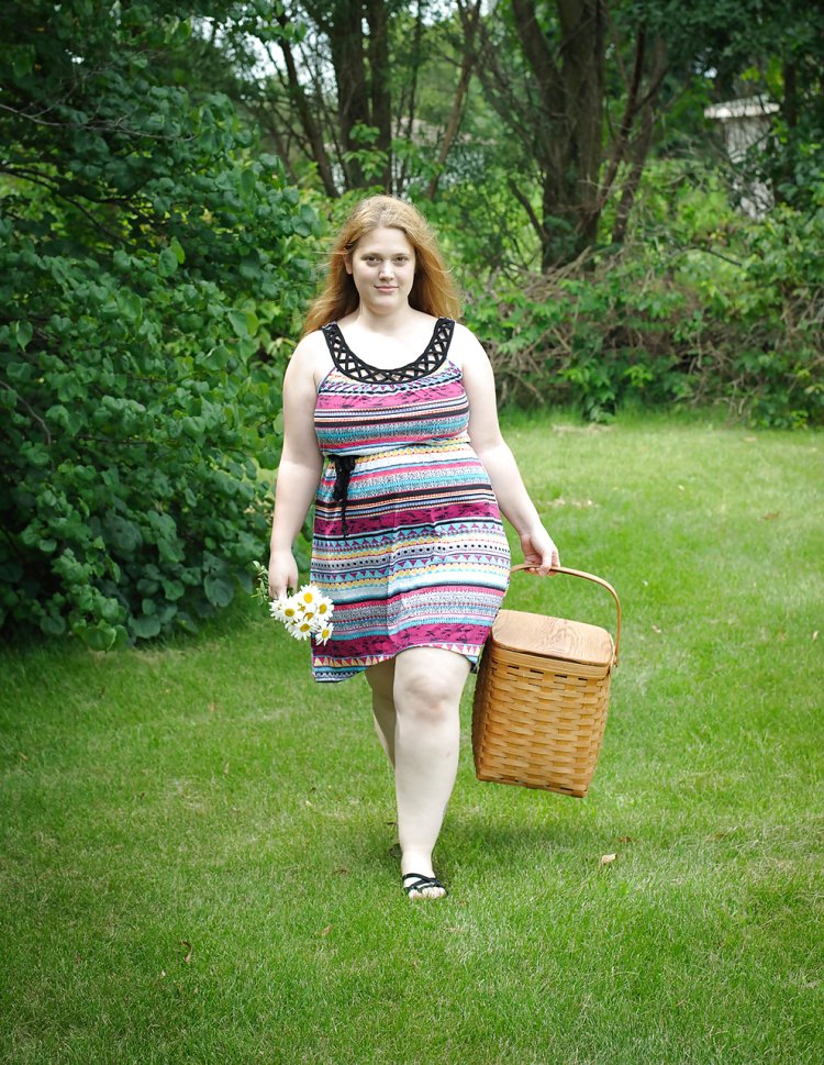 BBW Nika Koshka in a white dress