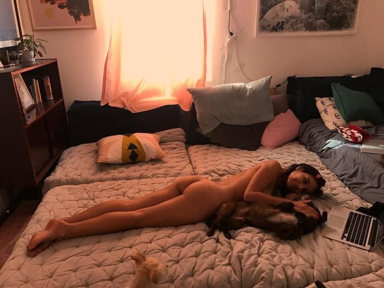 Naked celebrities on the bed