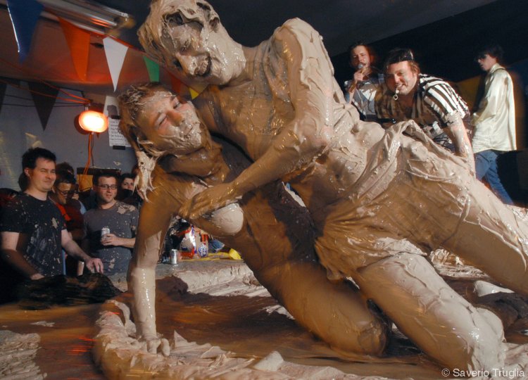 Watch the video Gay Mud Wrestling