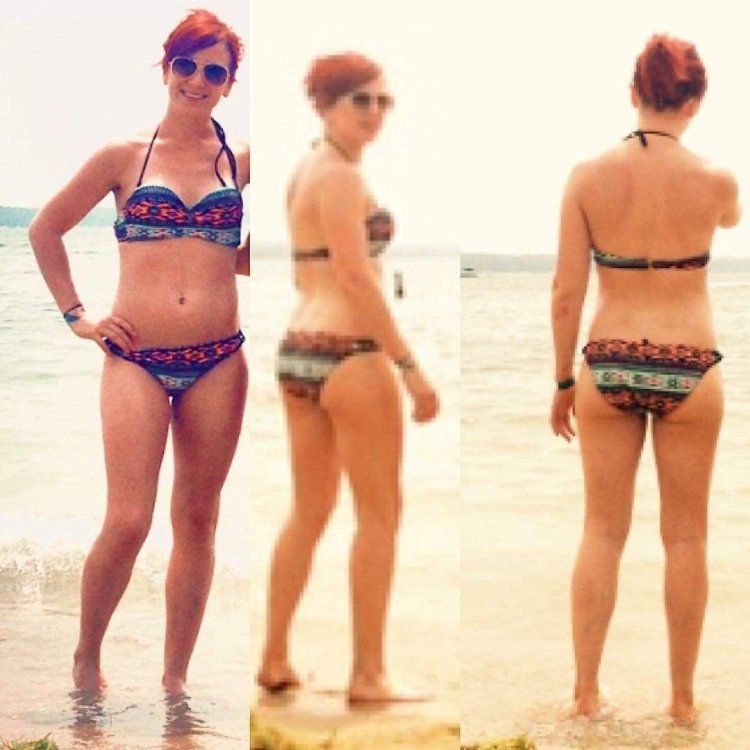 Jen Ledger in a swimsuit