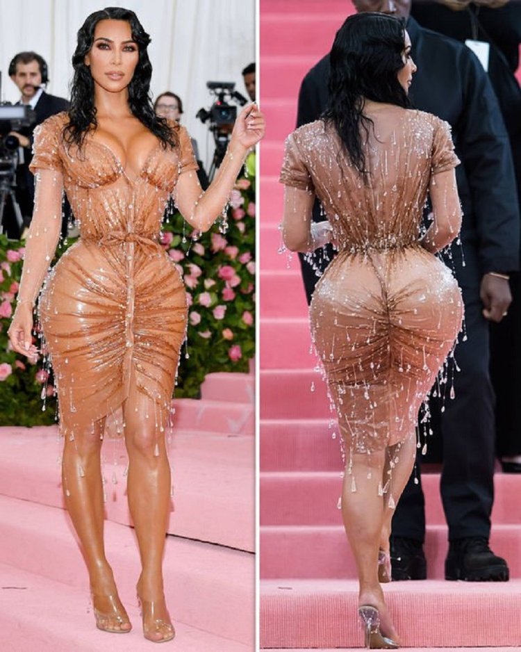 Kim Kardashian in a wet dress on Met Gala
